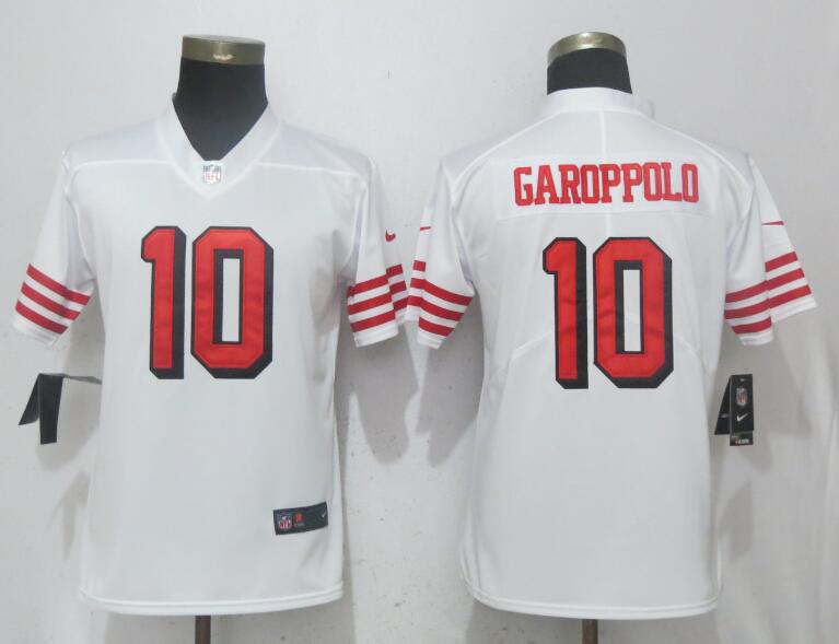 Women San Francisco 49ers #10 Garoppolo White Color Rush Nike Vapor Untouchable Limited Playe NFL Jerseys